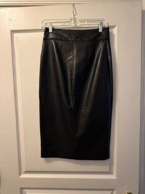 Babaton by Aritzia faux leather midi skirt; size 2